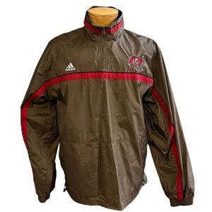Tampa Bay Buccaneers NFL Brown Adidas Windbreaker Sz Large (L) Adjustable NWOT‎